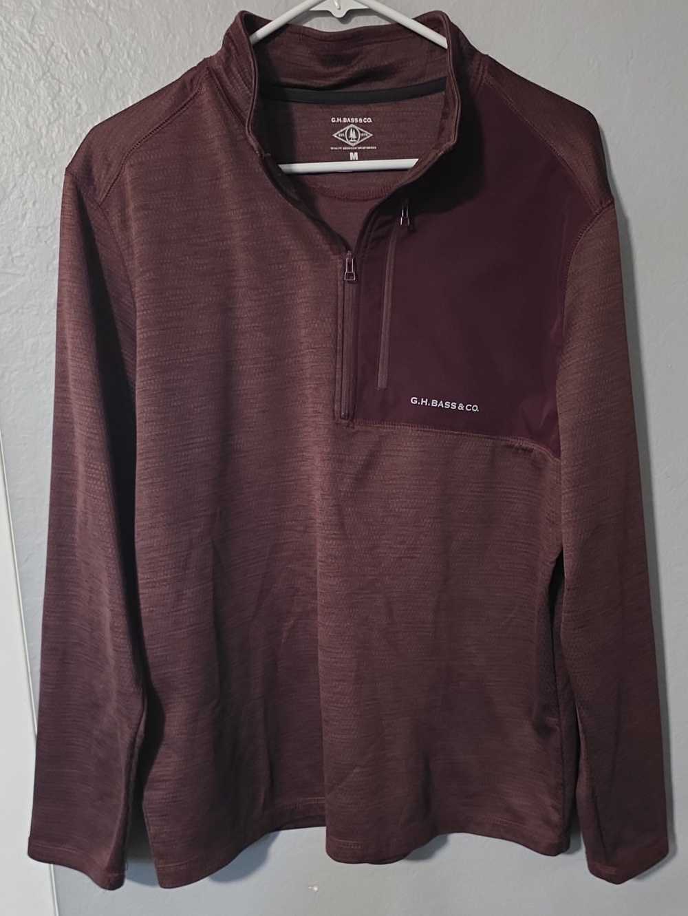 G.H. Bass & Co. Men's Deep Wine Quarter-Zip Pullover